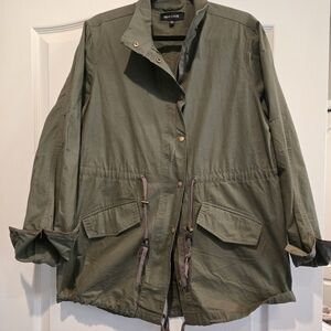 New Look Olive Green Utility Jacket with Drawstring Waist